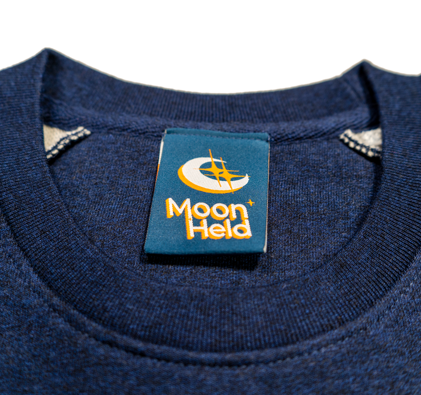 Moon Smile Embroidered Sweatshirt - Deep Sea Blue