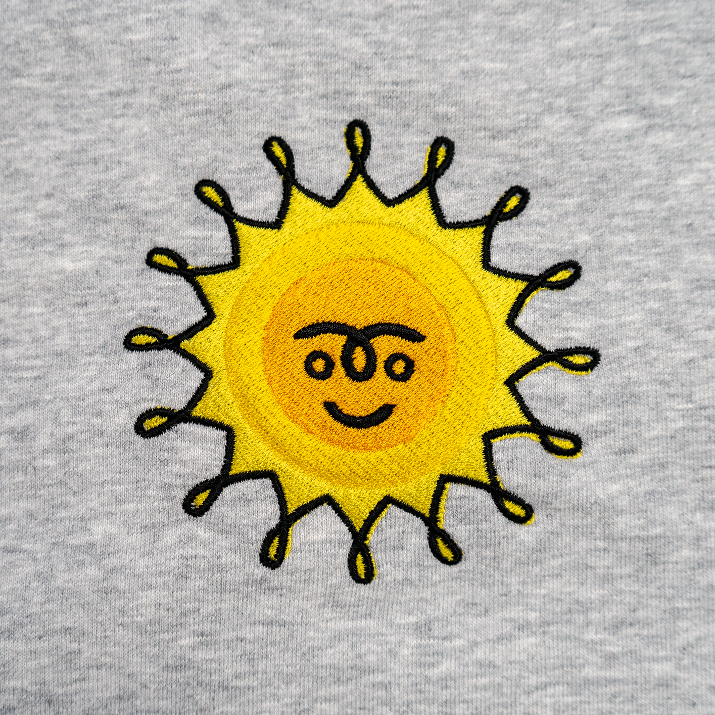 Morning Sun Embroidered Sweatshirt - Marl Grey