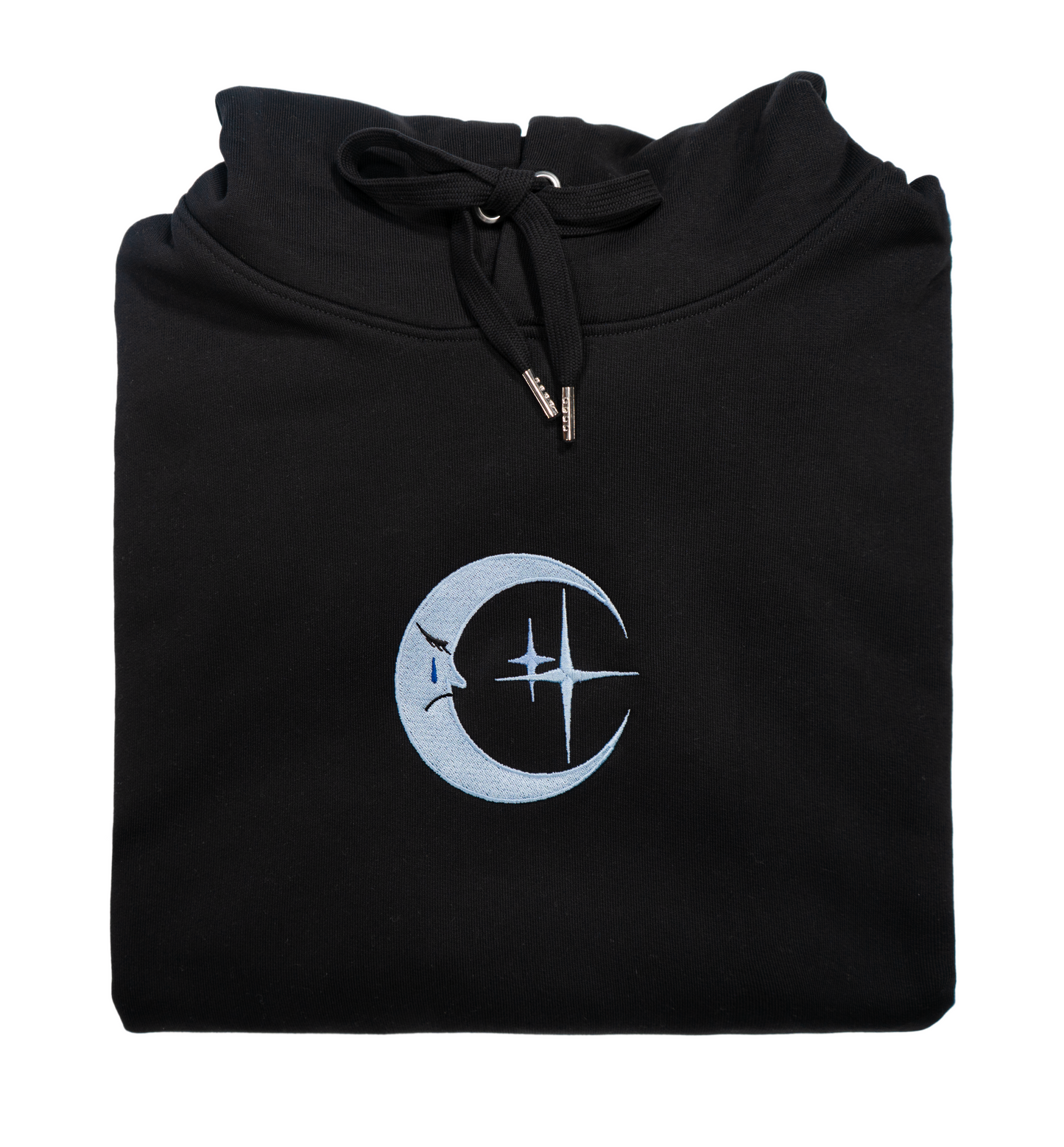 Crestfallen Cresent Embroidered Hoodie - Black